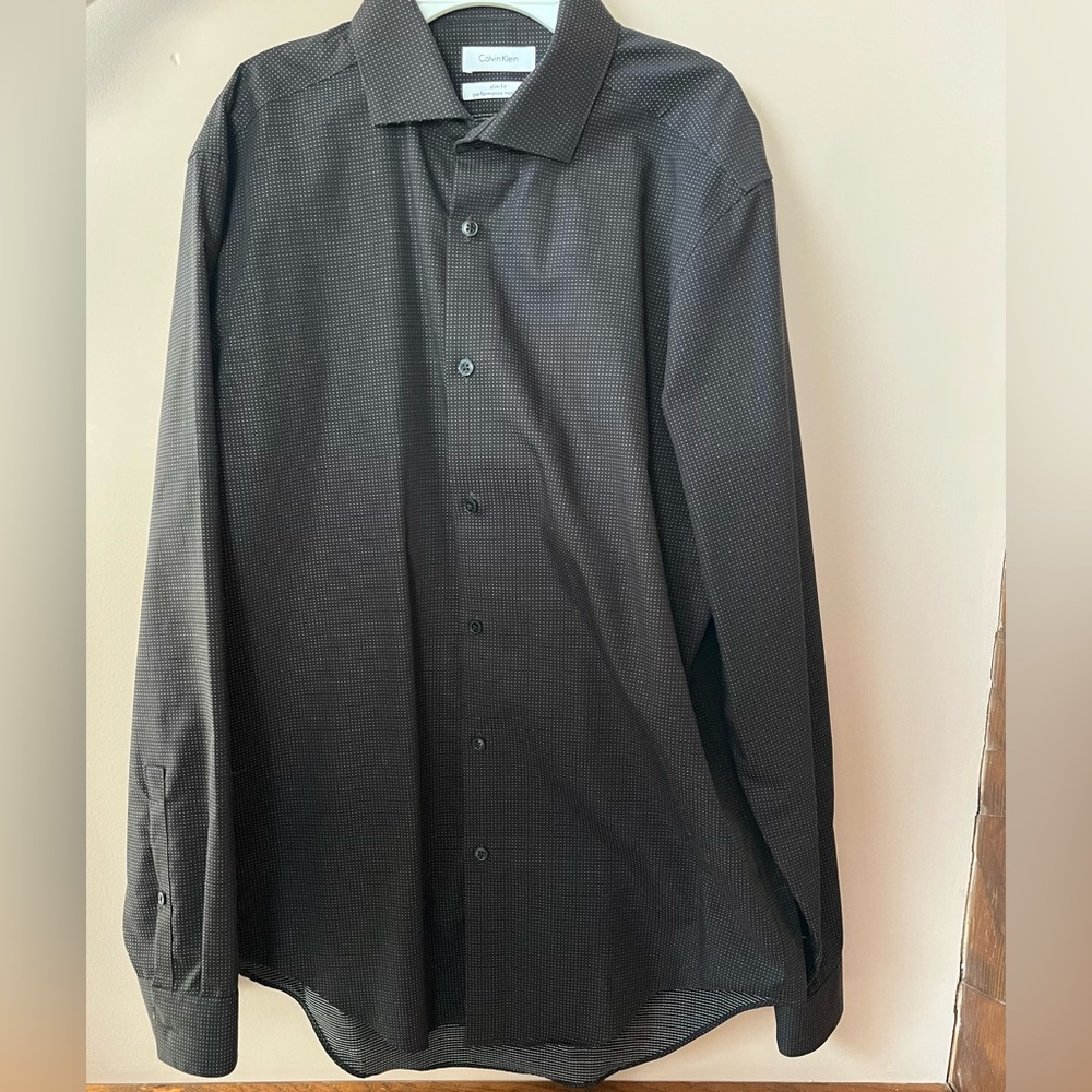 Calvin Klein Black Long Sleeve Dress Shirt